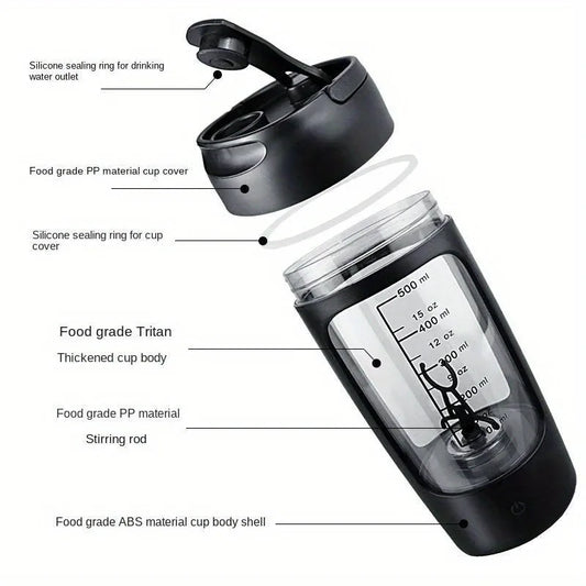 500ml Electric Protein Shaker – Automatic Mixer for Gym & Outdoors