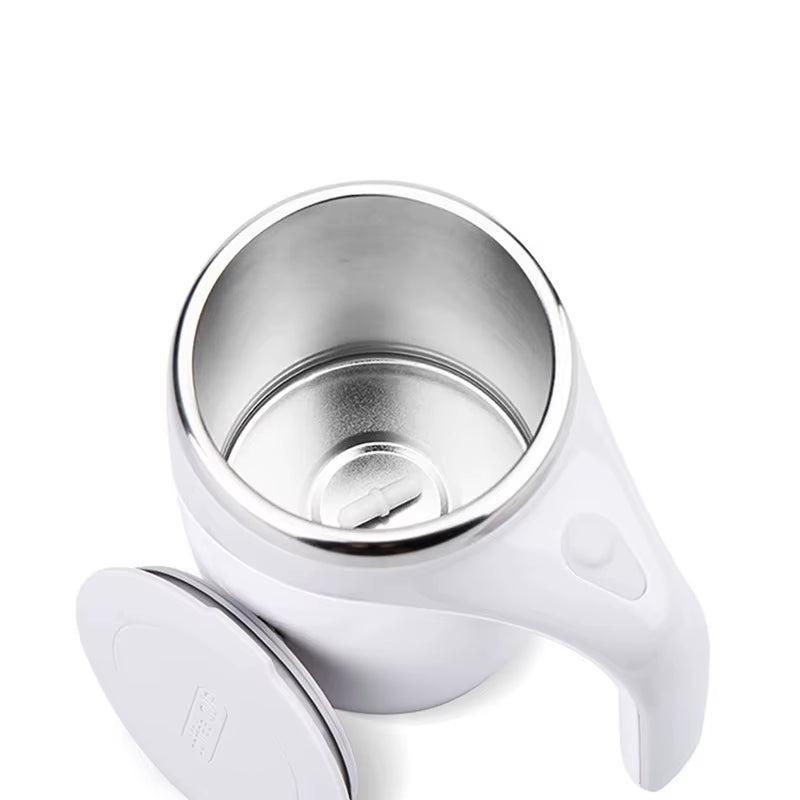 Rechargeable Automatic Stirring Mug - Portable Stainless Steel Electric Coffee Mixer with Magnetic Rotation for Home Use