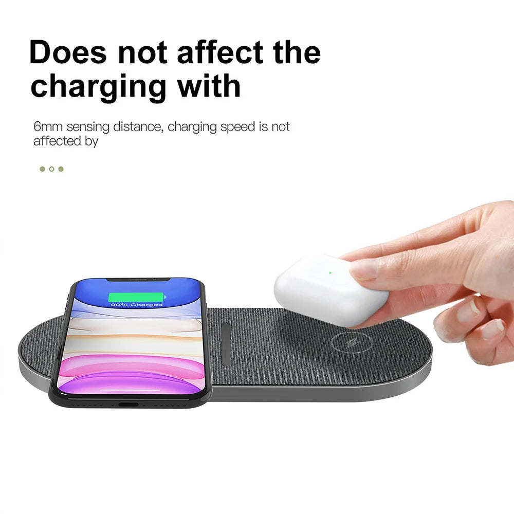 2-in-1 40W Wireless Fast Charging Dock for iPhone & Samsung