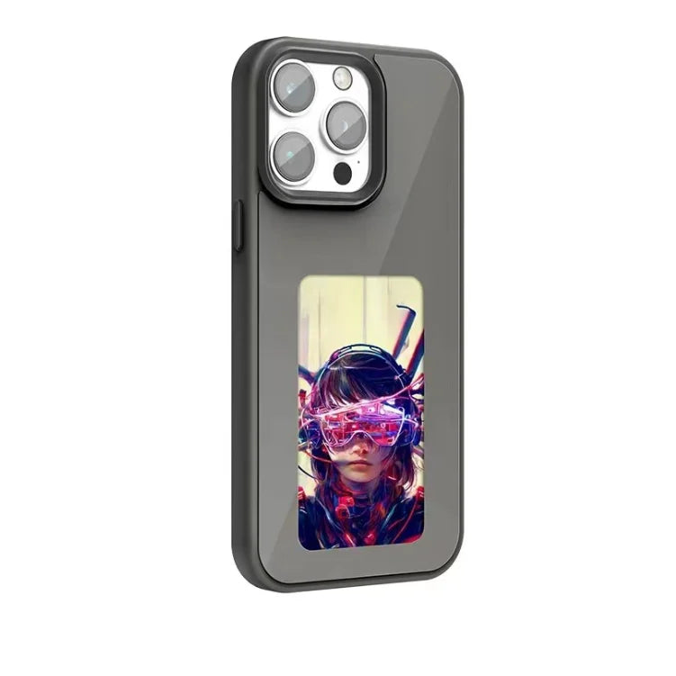 NFC E-Ink iPhone Case with 4-Color Display & Image Transfer (Battery-Free, iPhone 13/14/15 Pro Max)