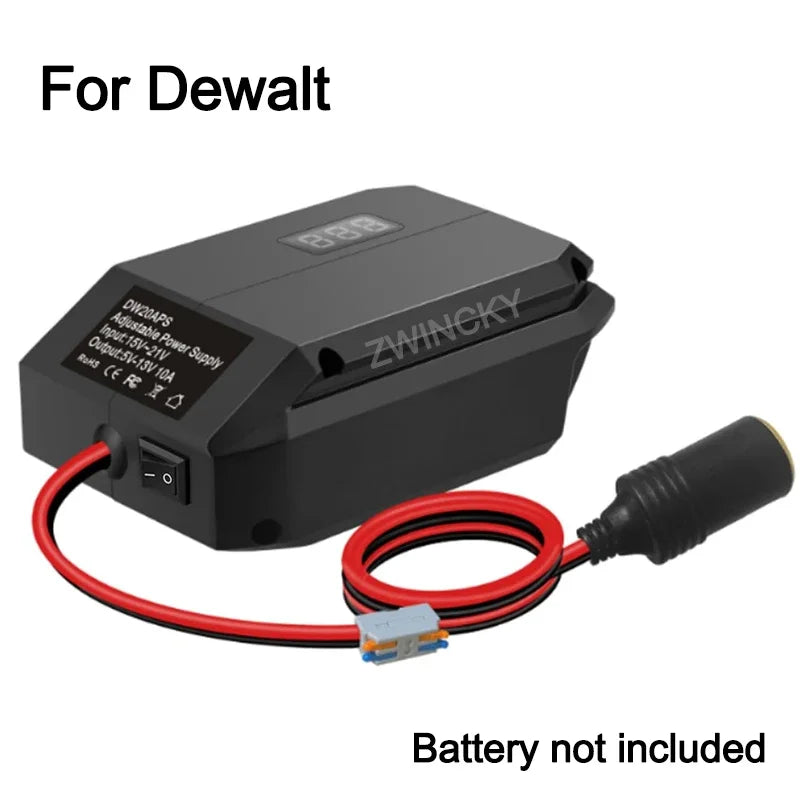 18V to 12V Battery Step-Down Converter Adapter with Car Socket