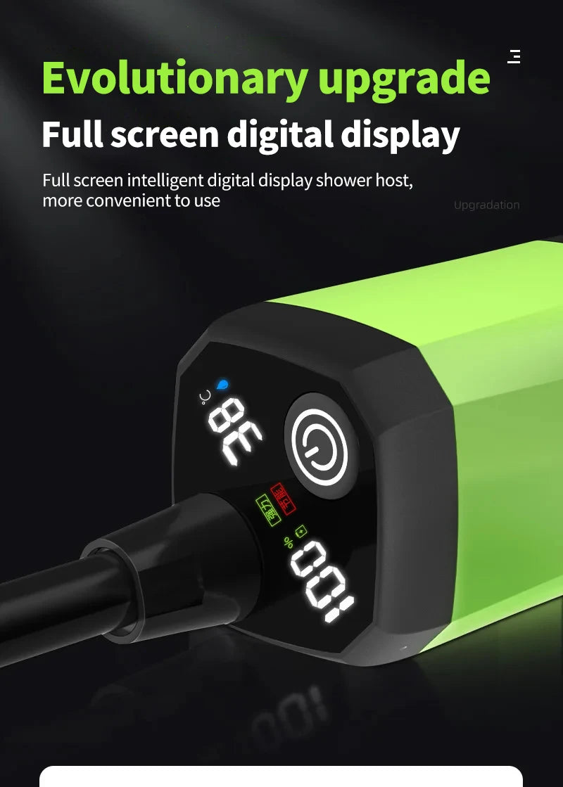 Smart Camping Shower Pump with Digital Display & 6000mAh Battery