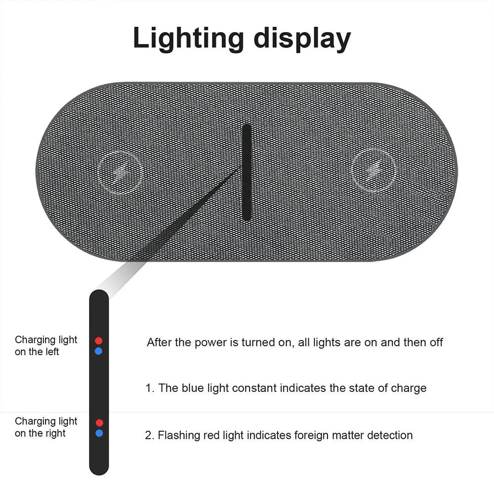 2-in-1 40W Wireless Fast Charging Dock for iPhone & Samsung