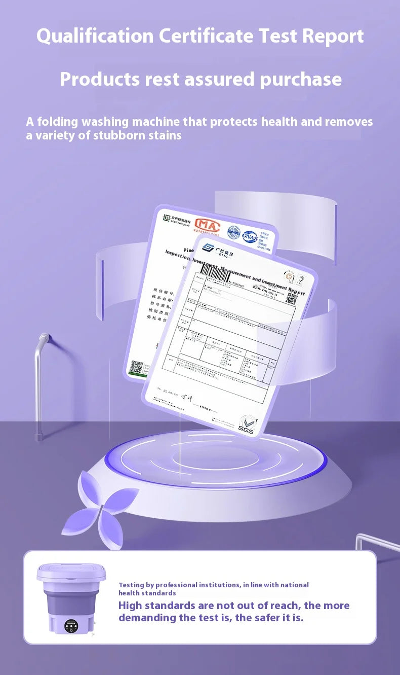 8L Portable Foldable Mini Washing Machine with Spin Dryer