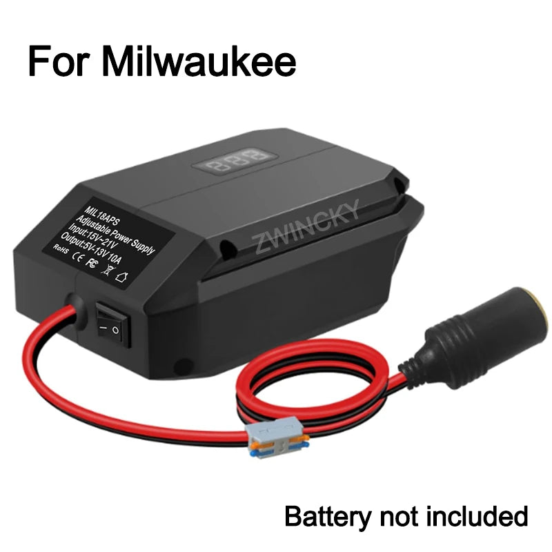18V to 12V Battery Step-Down Converter Adapter with Car Socket