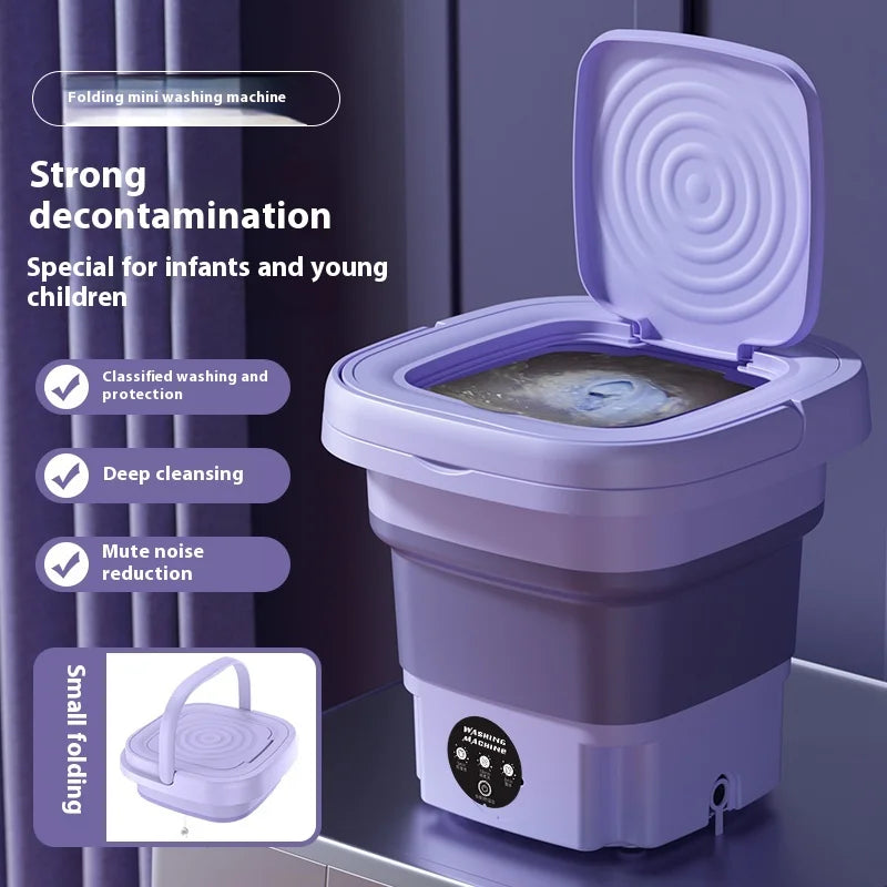 8L Portable Foldable Mini Washing Machine with Spin Dryer