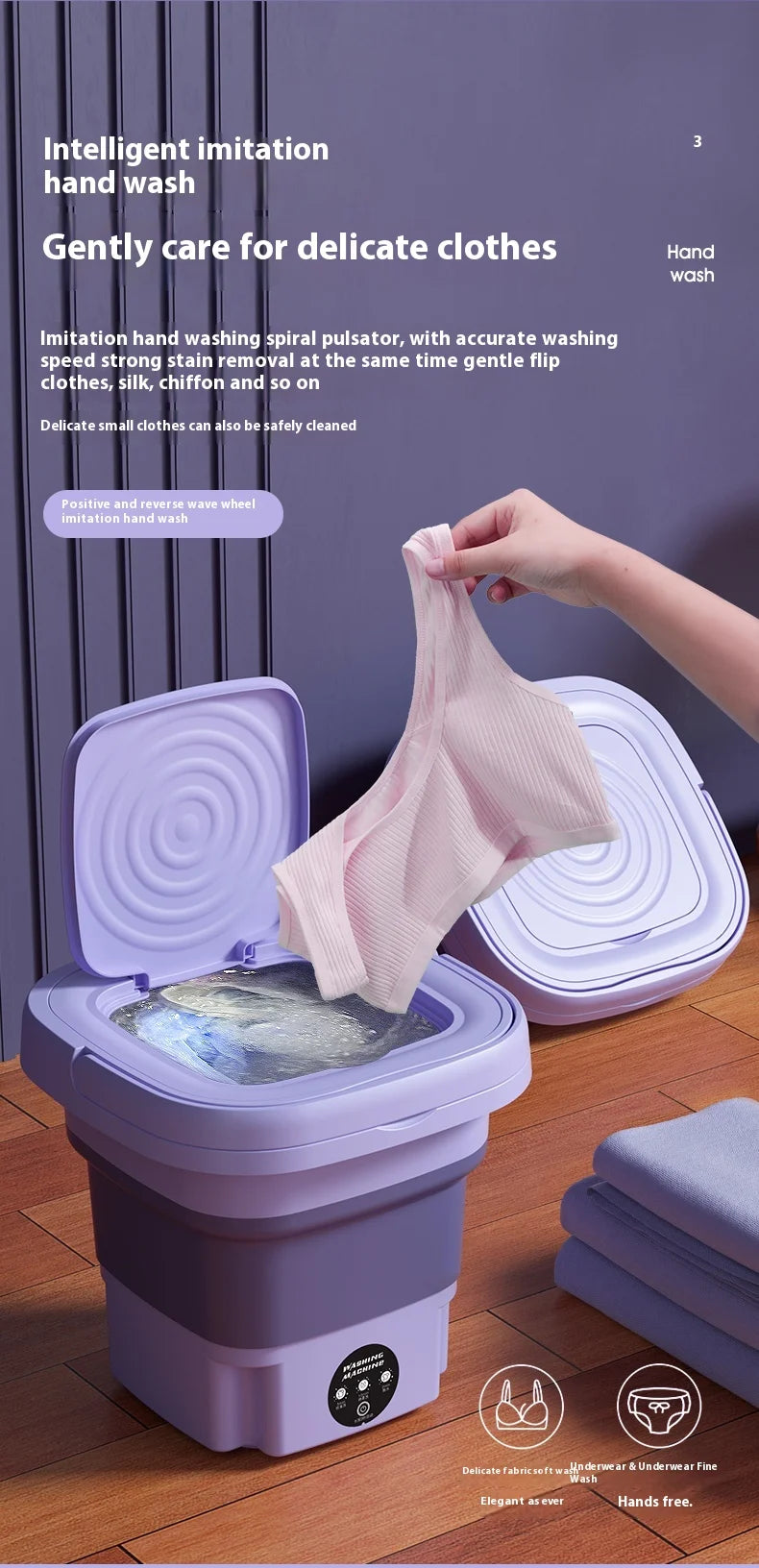 8L Portable Foldable Mini Washing Machine with Spin Dryer