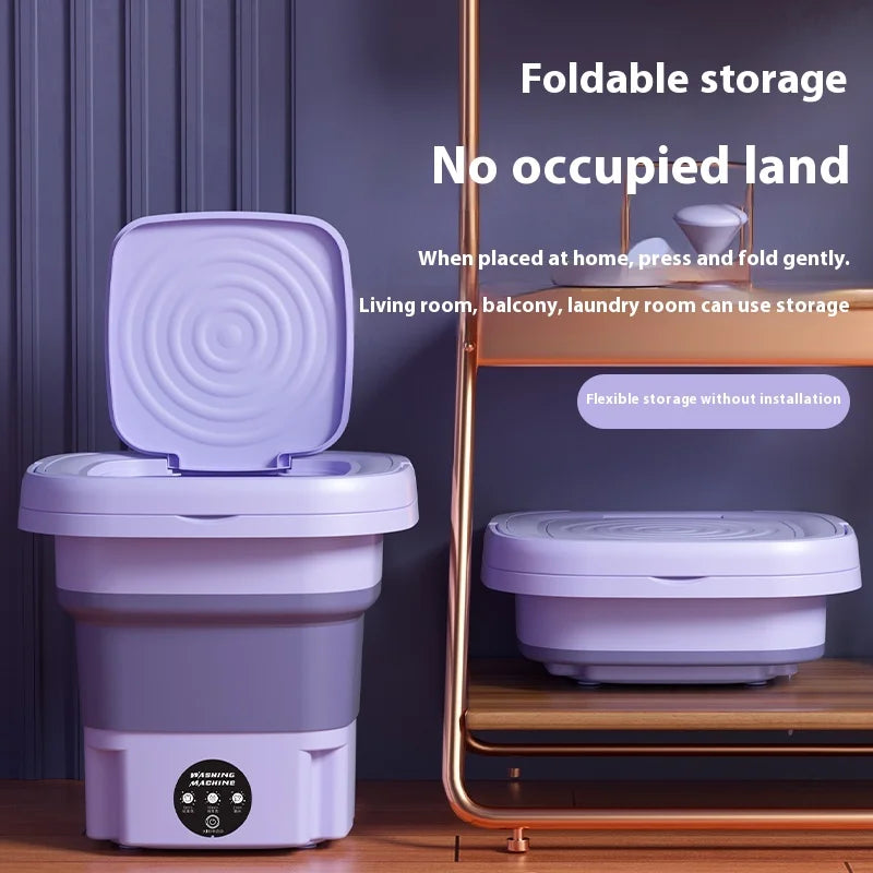 8L Portable Foldable Mini Washing Machine with Spin Dryer