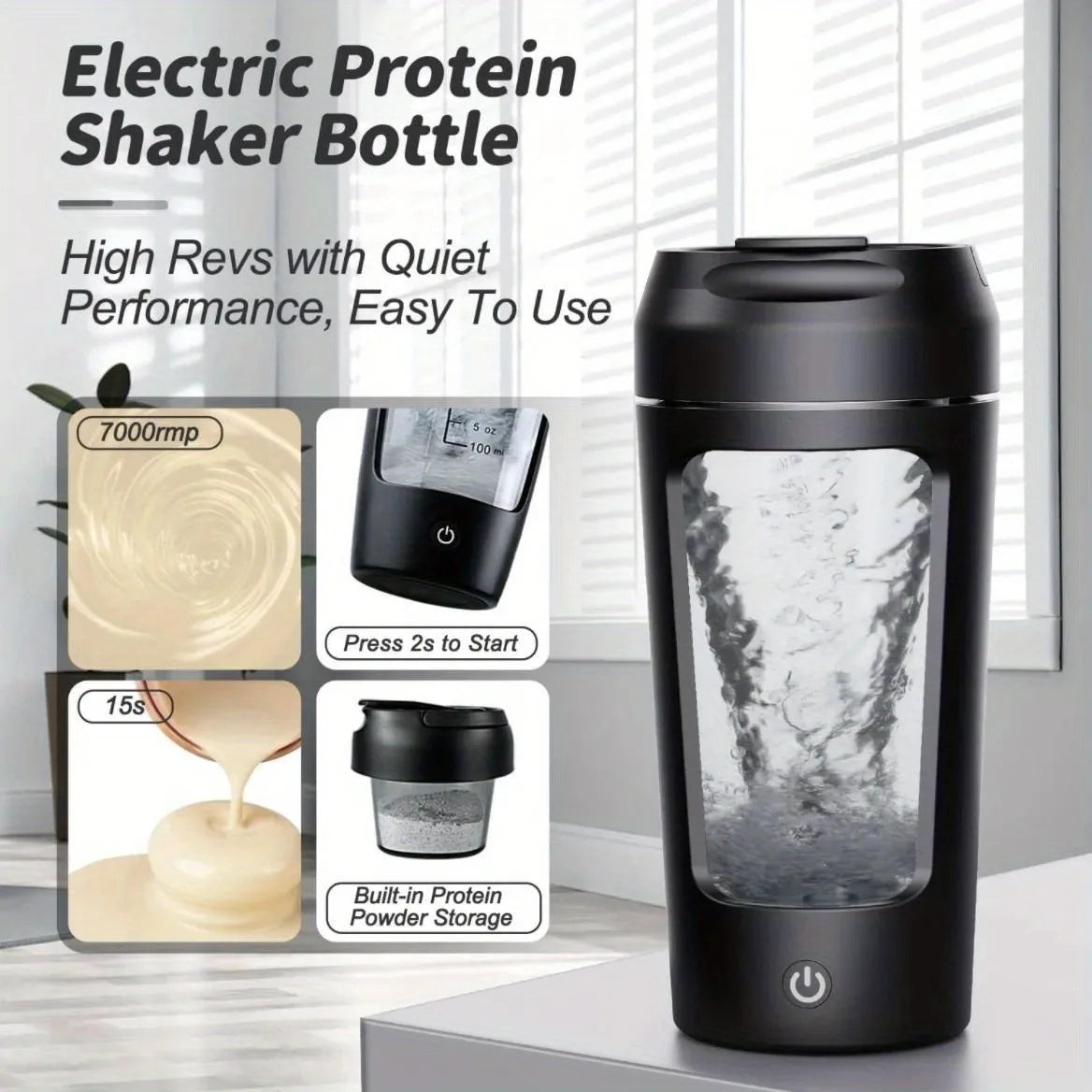 500ml Electric Protein Shaker – Automatic Mixer for Gym & Outdoors