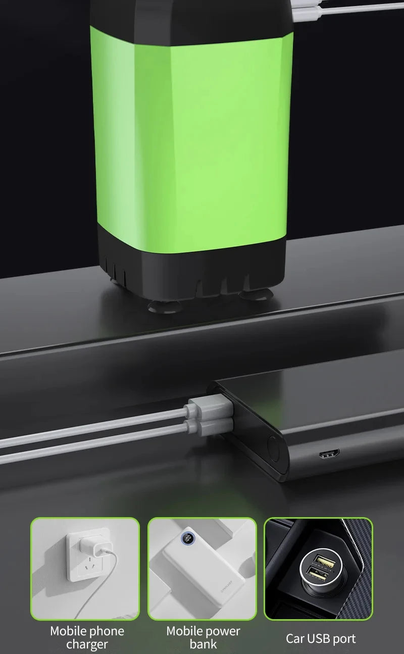 Smart Camping Shower Pump with Digital Display & 6000mAh Battery