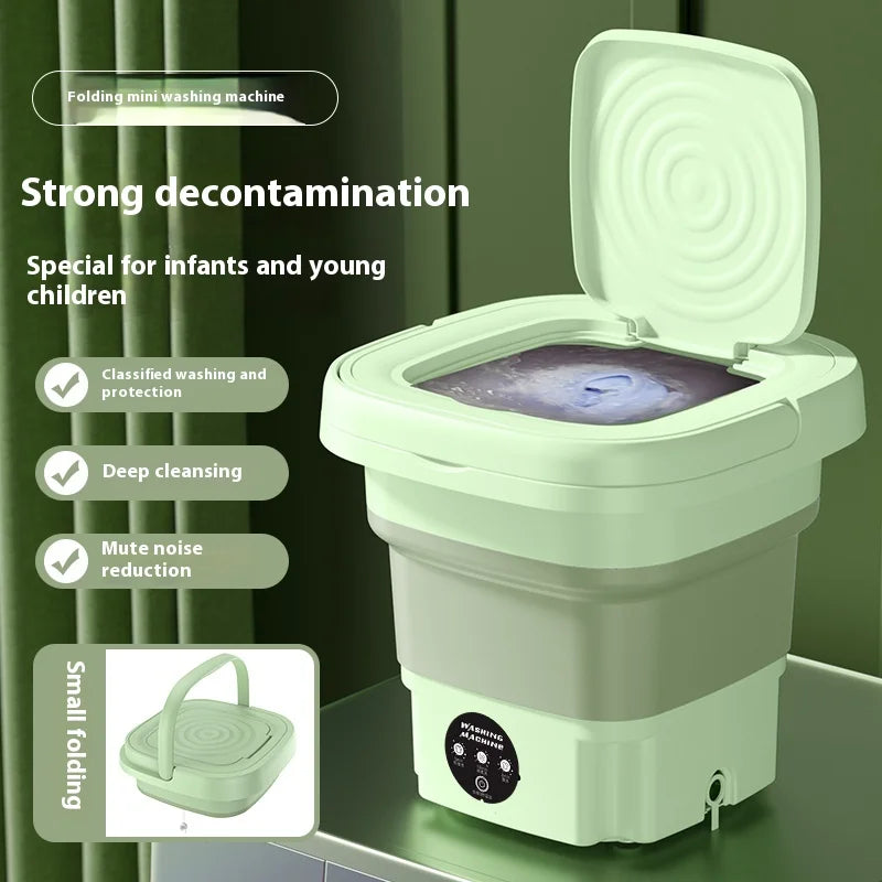 8L Portable Foldable Mini Washing Machine with Spin Dryer