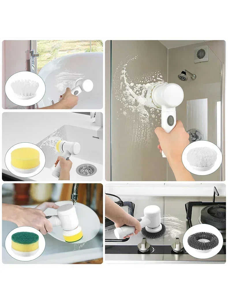 5-in-1 Cordless Electric Spin Scrubber for Deep Cleaning