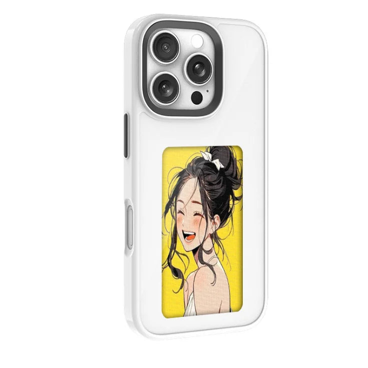 NFC E-Ink iPhone Case with 4-Color Display & Image Transfer (Battery-Free, iPhone 13/14/15 Pro Max)