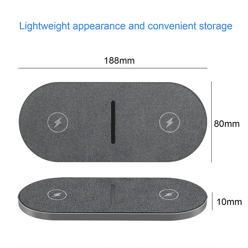 2-in-1 40W Wireless Fast Charging Dock for iPhone & Samsung