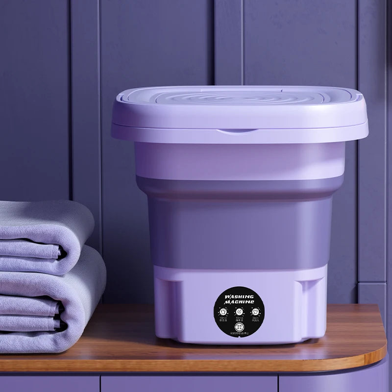 8L Portable Foldable Mini Washing Machine with Spin Dryer