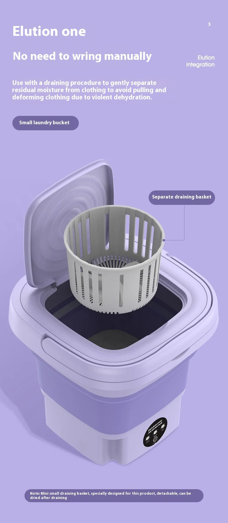 8L Portable Foldable Mini Washing Machine with Spin Dryer