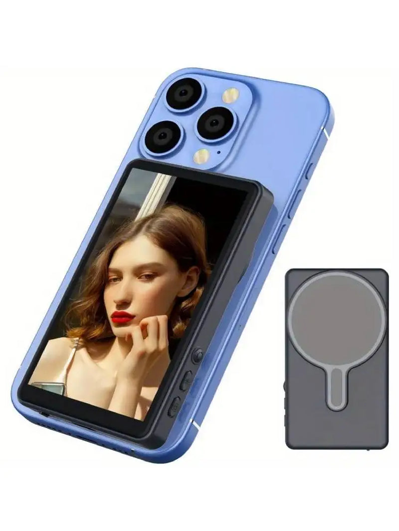 Magnetic Phone Vlog Monitor – Rear Camera Self-Timer for Live Streaming