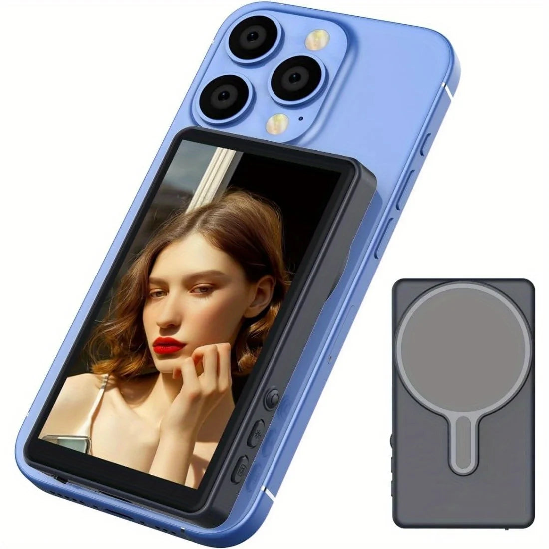 Magnetic Phone Vlog Monitor – Rear Camera Self-Timer for Live Streaming
