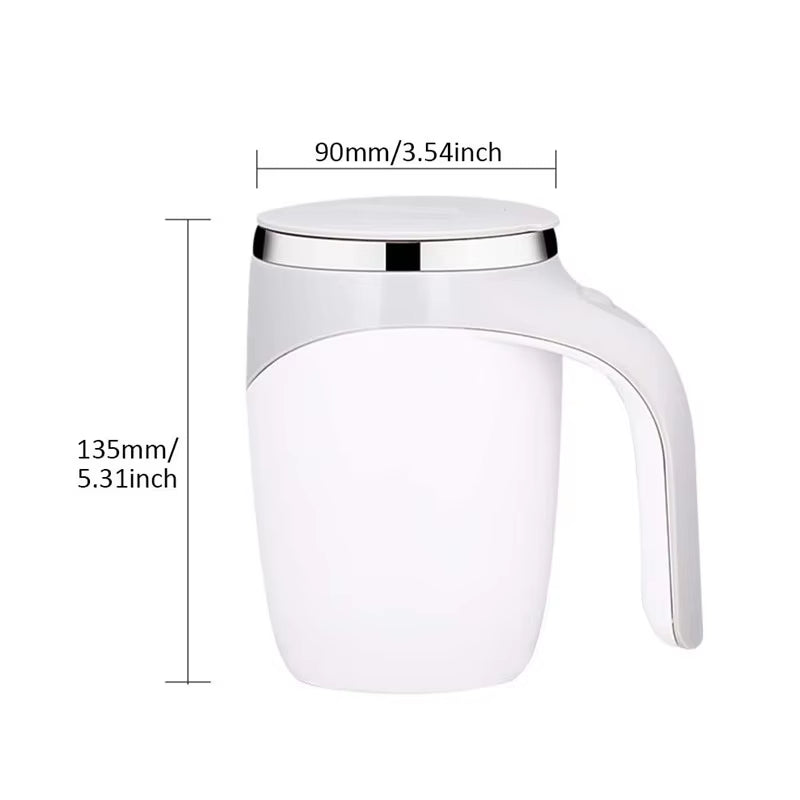 Rechargeable Automatic Stirring Mug - Portable Stainless Steel Electric Coffee Mixer with Magnetic Rotation for Home Use